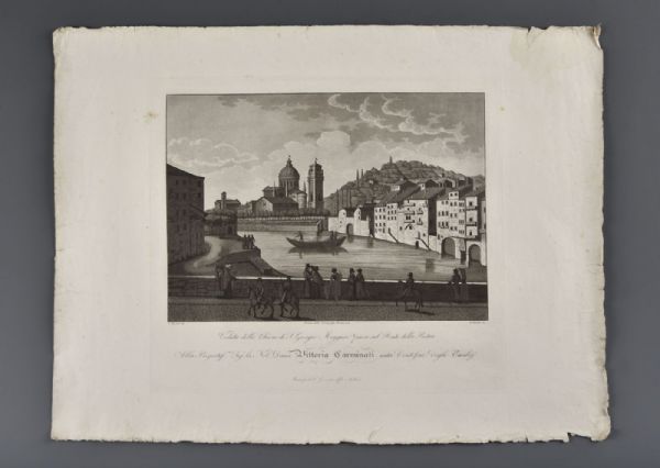 Bennassuti Giuseppe "Vista de la Iglesia de San Giorgio Maggiore tomada en el Ponte delle Pietra
    